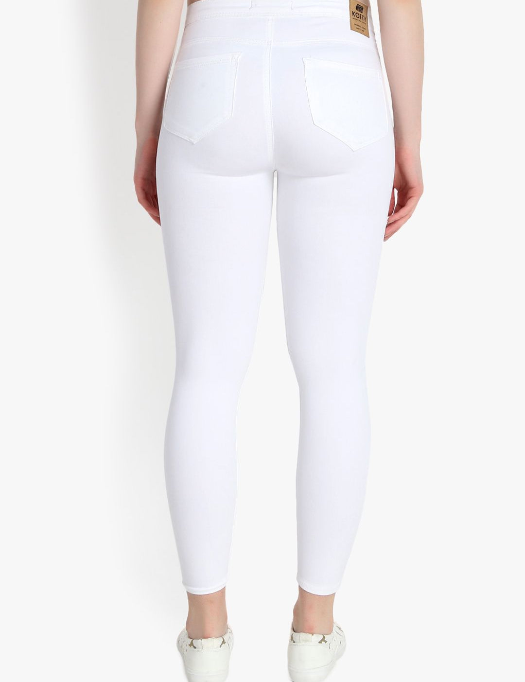 Kotty Women White Skinny Fit High-Rise Clean Look Jeans