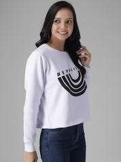 Kotty Women White Striped Sweatshirt