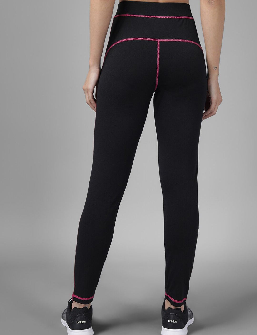 Kotty Women Black & Pink Patterned Tights