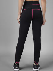 Kotty Women Black & Pink Patterned Tights