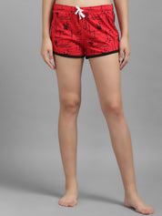 Kotty Women Red & Black Printed Night suit