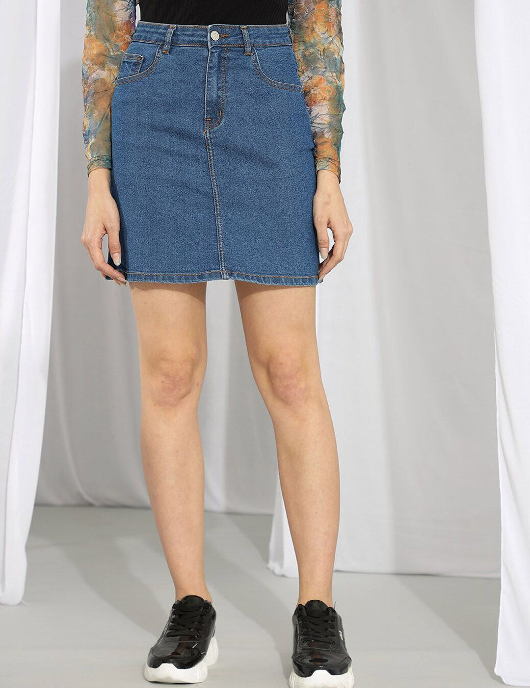 Kotty Straight Mini Denim Skirt