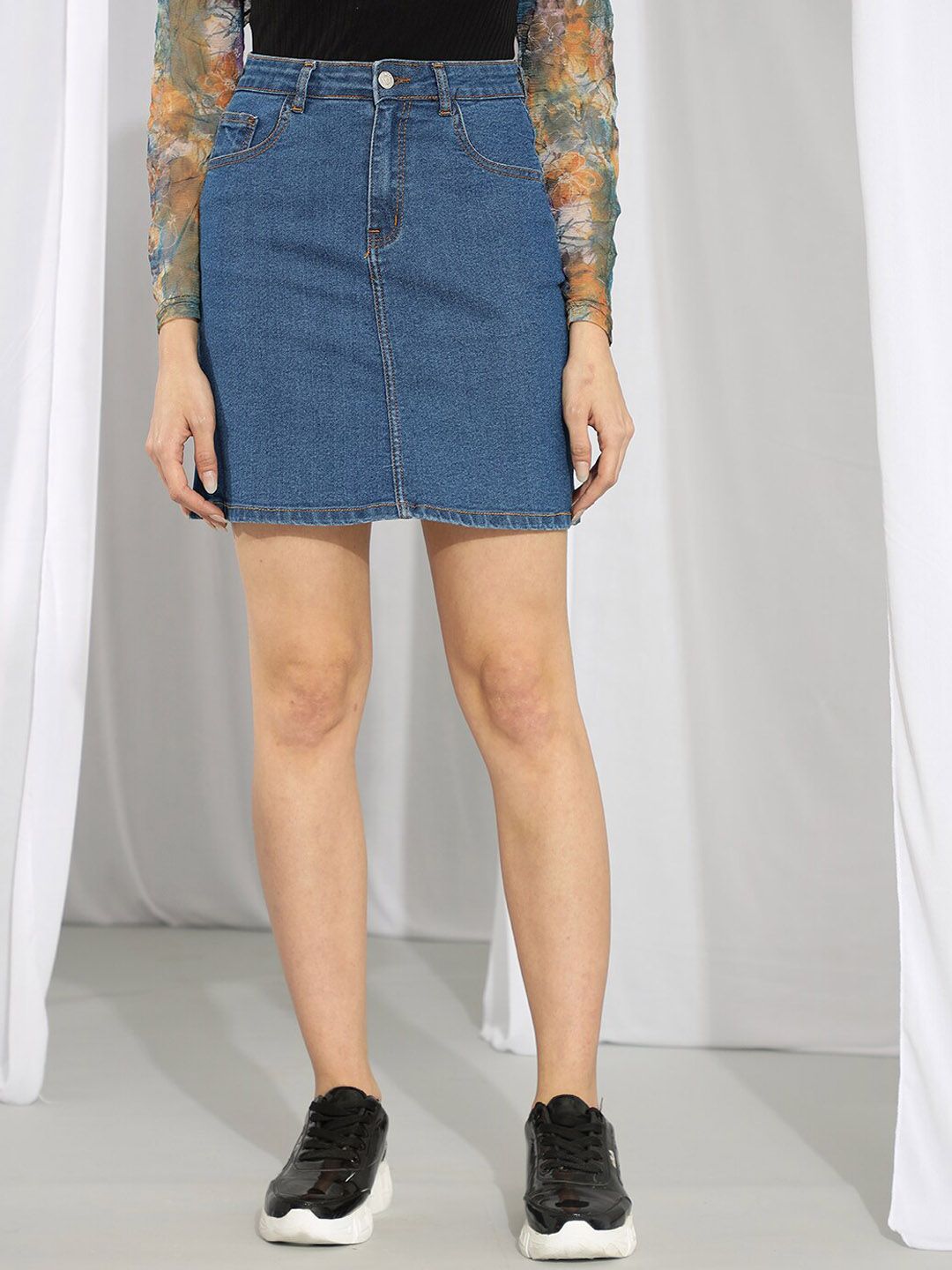 Kotty Straight Mini Denim Skirt