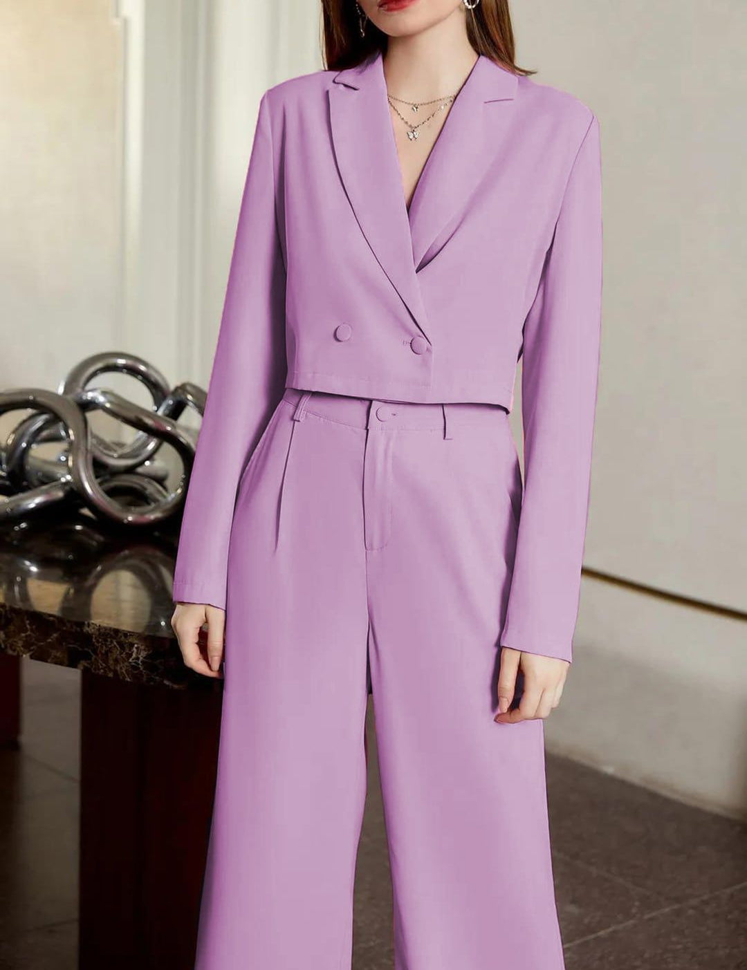 KOTTY BIZwear Crop Blazer With Trouser Co-Ords