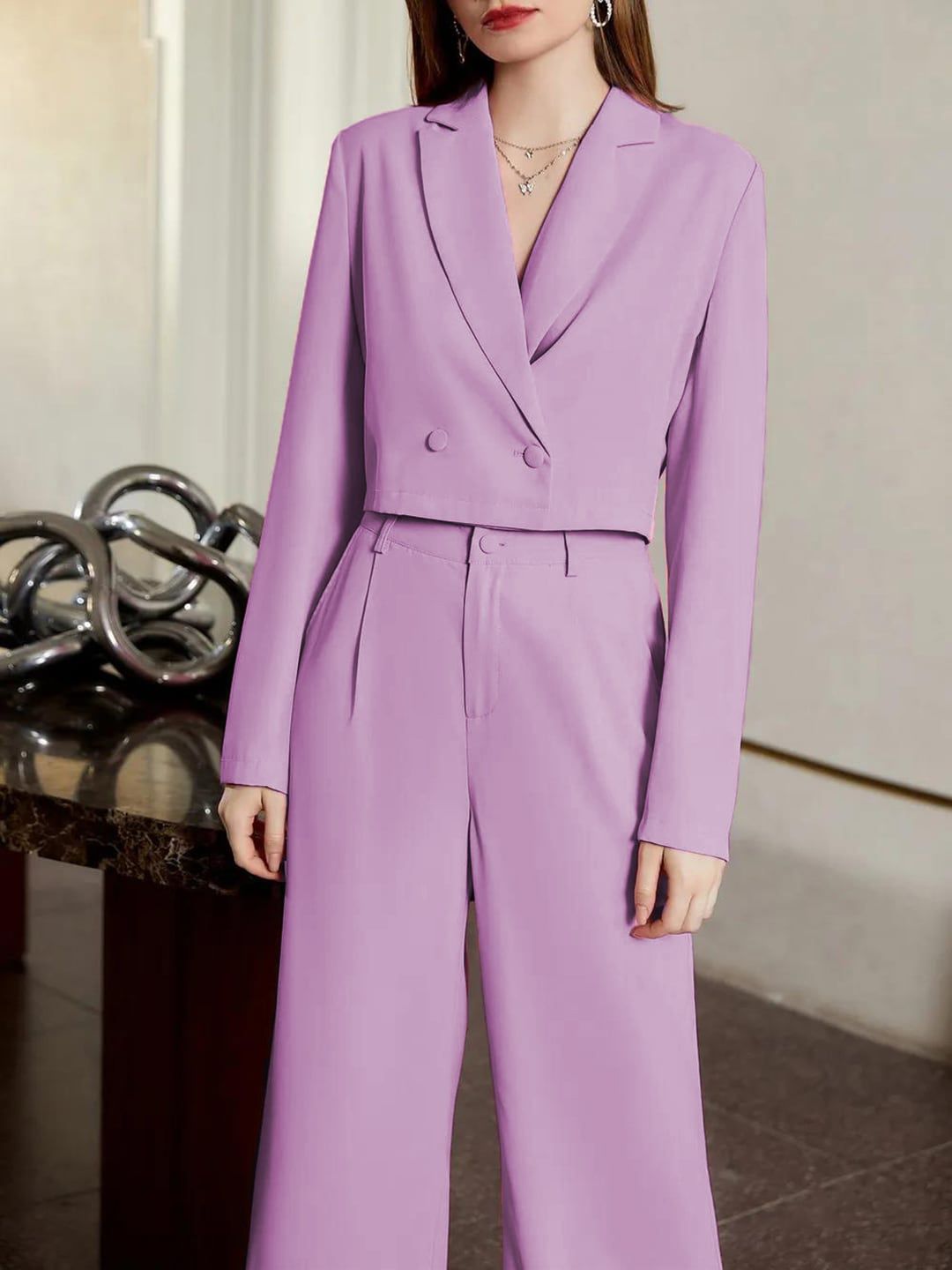 KOTTY BIZwear Crop Blazer With Trouser Co-Ords