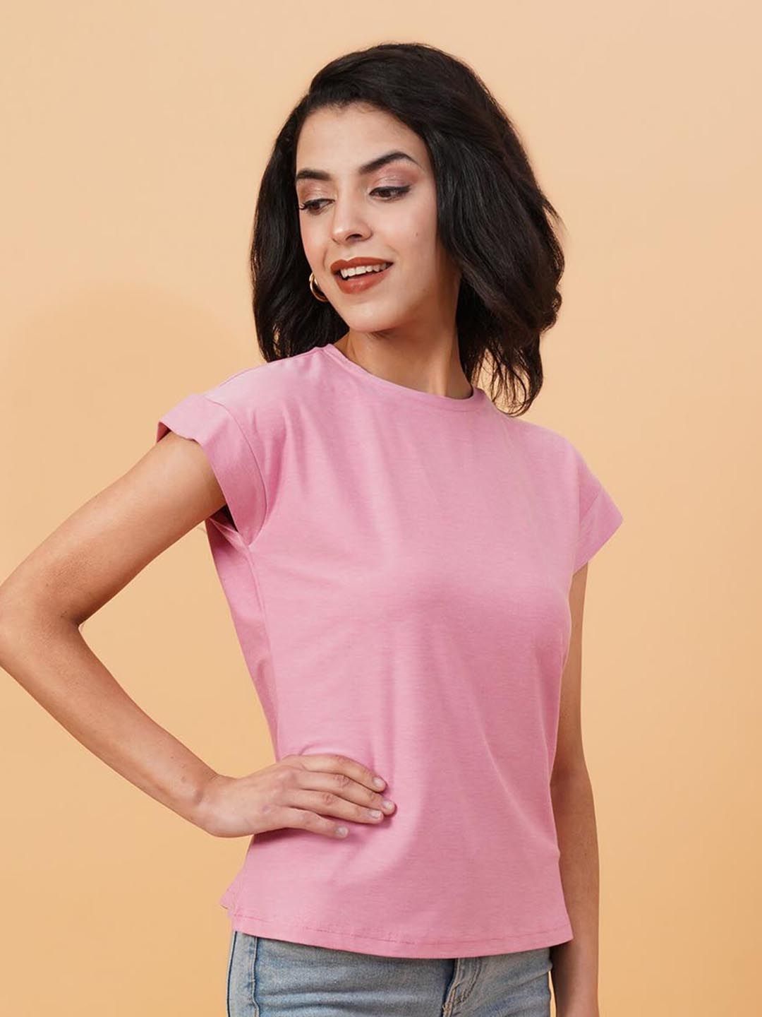 Kotty Round Neck Extended Sleeves Regular Fit T-shirt