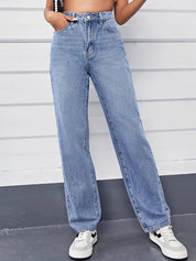 Kotty Women Jean Straight Fit High-Rise Light Fade Stretchable Jeans