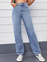 Kotty Women Jean Straight Fit High-Rise Light Fade Stretchable Jeans