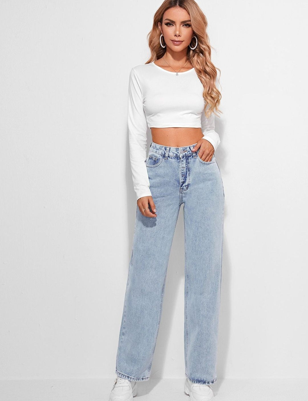 Kotty Women Blue Flared Light Fade High-Rise Jeans