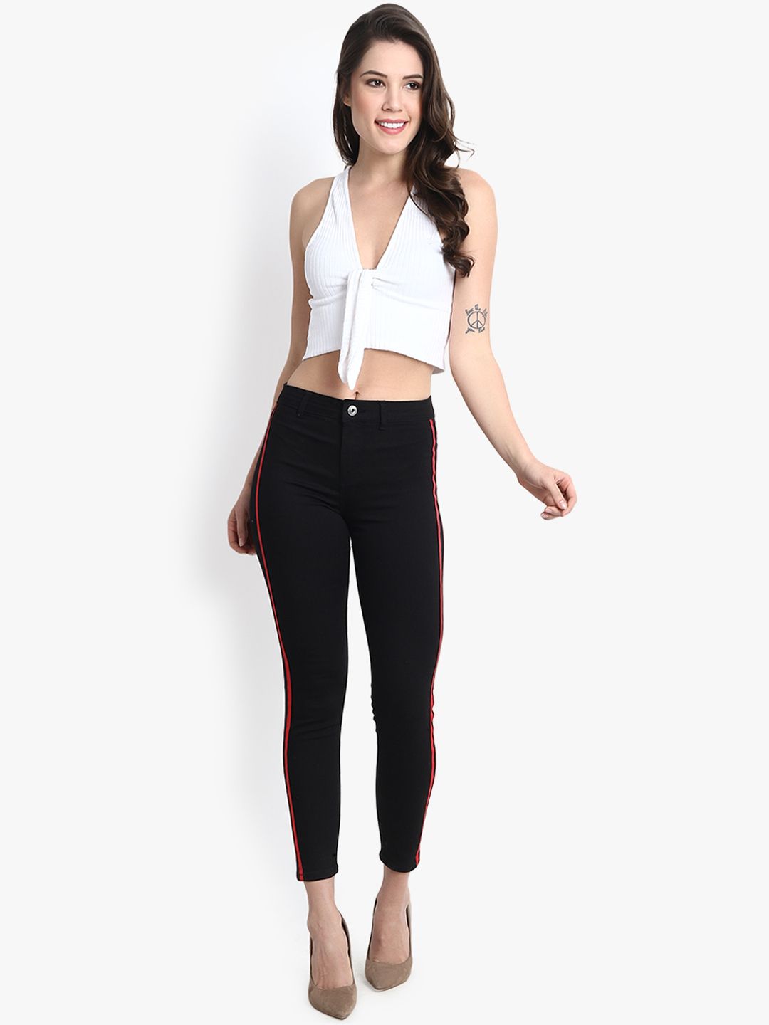 Kotty Women Black Skinny Fit High-Rise Clean Look Stretchable Jeans