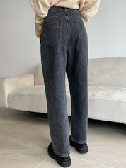 Kotty Women Black Jean Straight Fit High-Rise Light Fade Stretchable Jeans