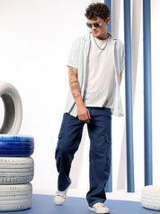 Kotty Men Relaxed Fit Low-Rise Cargo Styles Stretchable Jeans