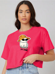 Kotty Graphic Printed Drop-Shoulder Sleeves T-shirt