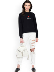 Kotty Women Black Printed Sweatshirt
