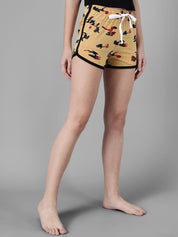 Kotty Women Yellow Printed Lounge Shorts
