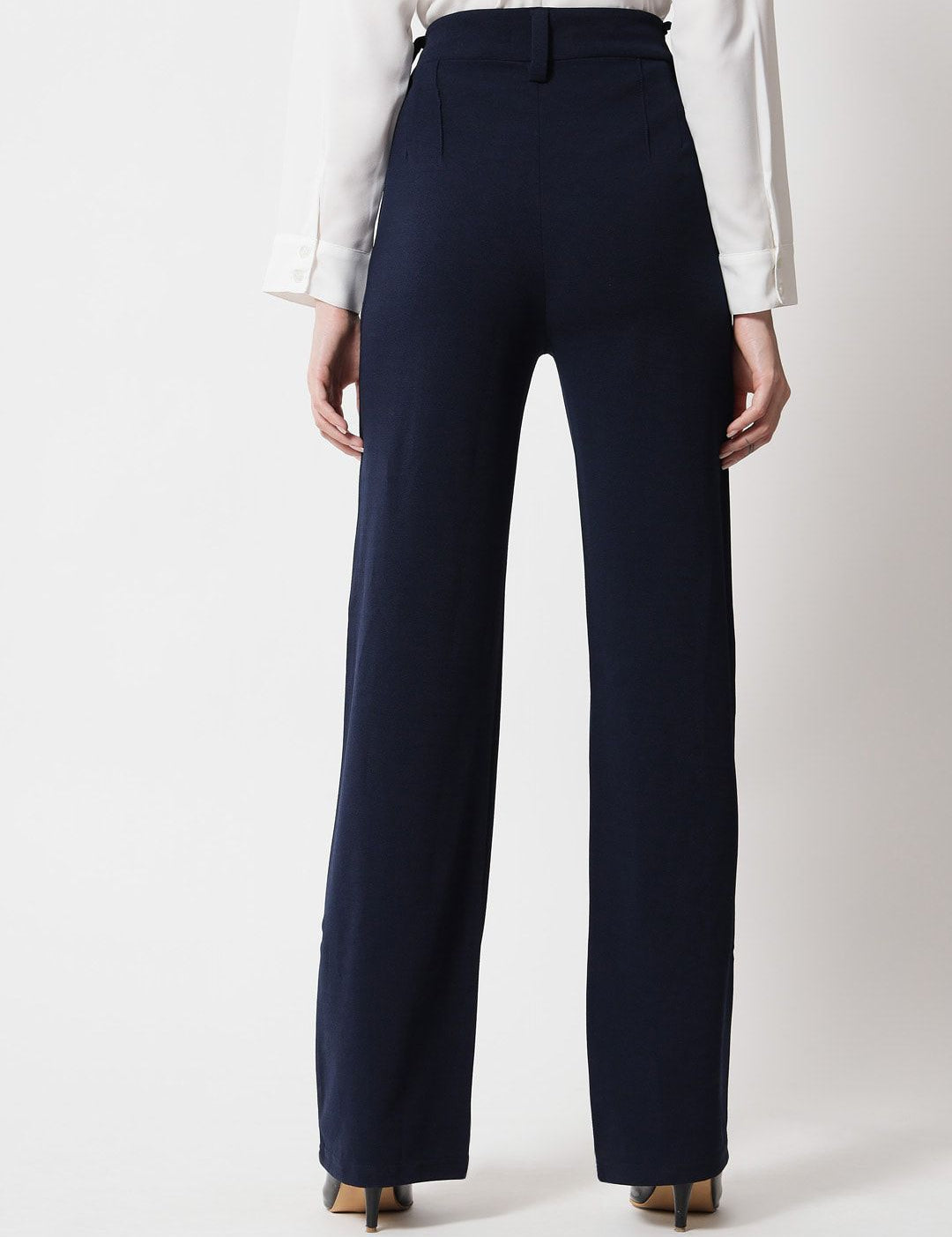 KOTTY BIZwear Women Pack Of 2 Relaxed Straight Fit High-Rise Easy Wash Parallel Trousers