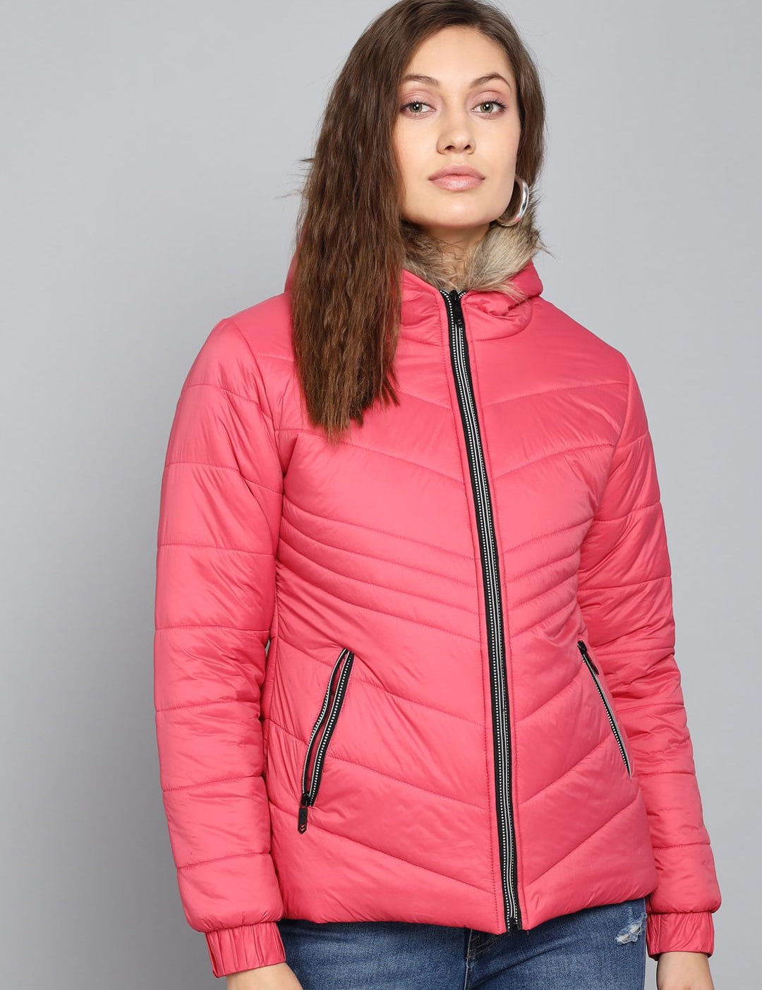 Kotty Women Pink Outdoor Puffer Jacket