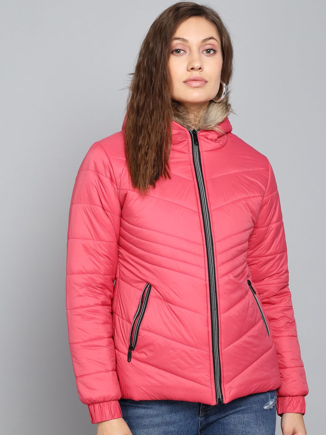 Kotty Women Pink Outdoor Puffer Jacket