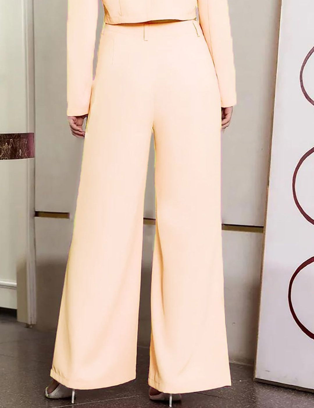 KOTTY BIZwear Women High-Rise Easy Wash Pleated Parallel Trousers