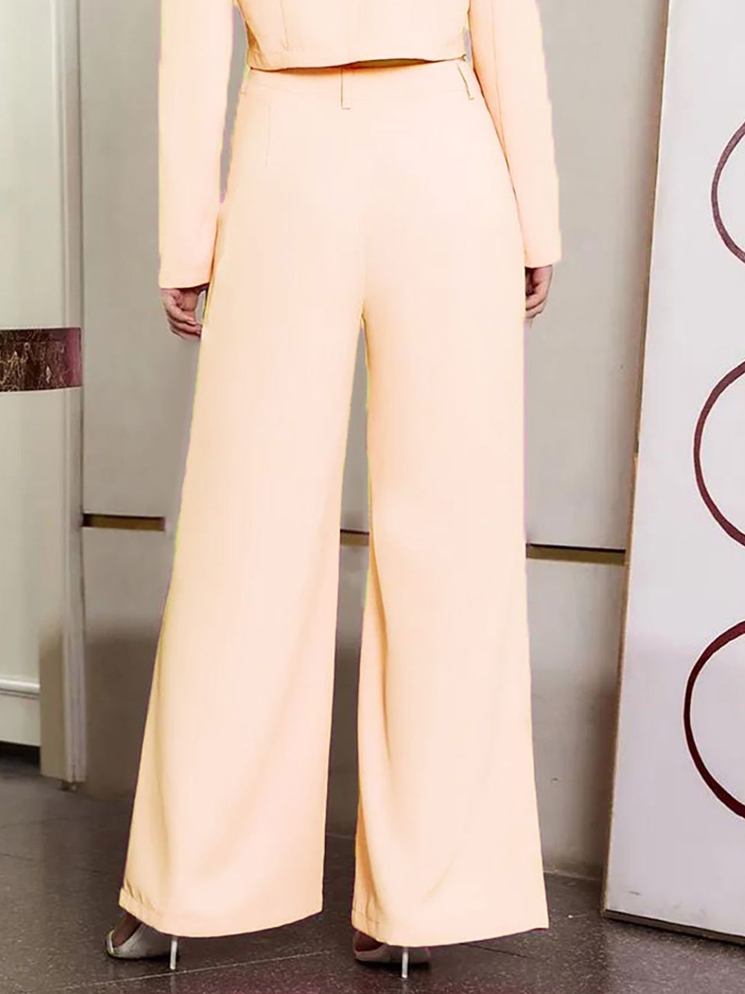 KOTTY BIZwear Women High-Rise Easy Wash Pleated Parallel Trousers