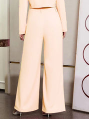 KOTTY BIZwear Women High-Rise Easy Wash Pleated Parallel Trousers