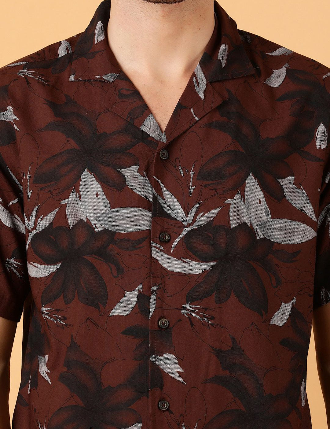 Kotty Men Relaxed Spread Collar Graphic Printed Cotton Casual Shirt