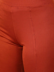 Kotty Women Orange Flared High Rise Bootcut Trousers