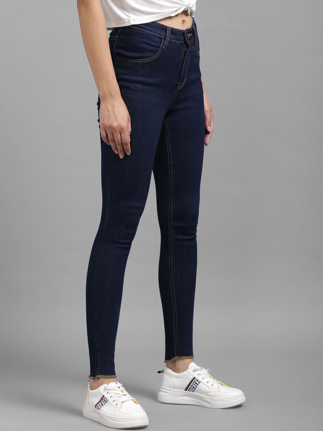 Kotty Women Navy Blue Skinny Fit High-Rise Clean Look Jeans