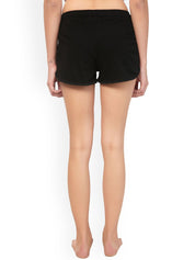 Kotty Women Black Solid Lounge Shorts KTTSLEEPSHORTS162