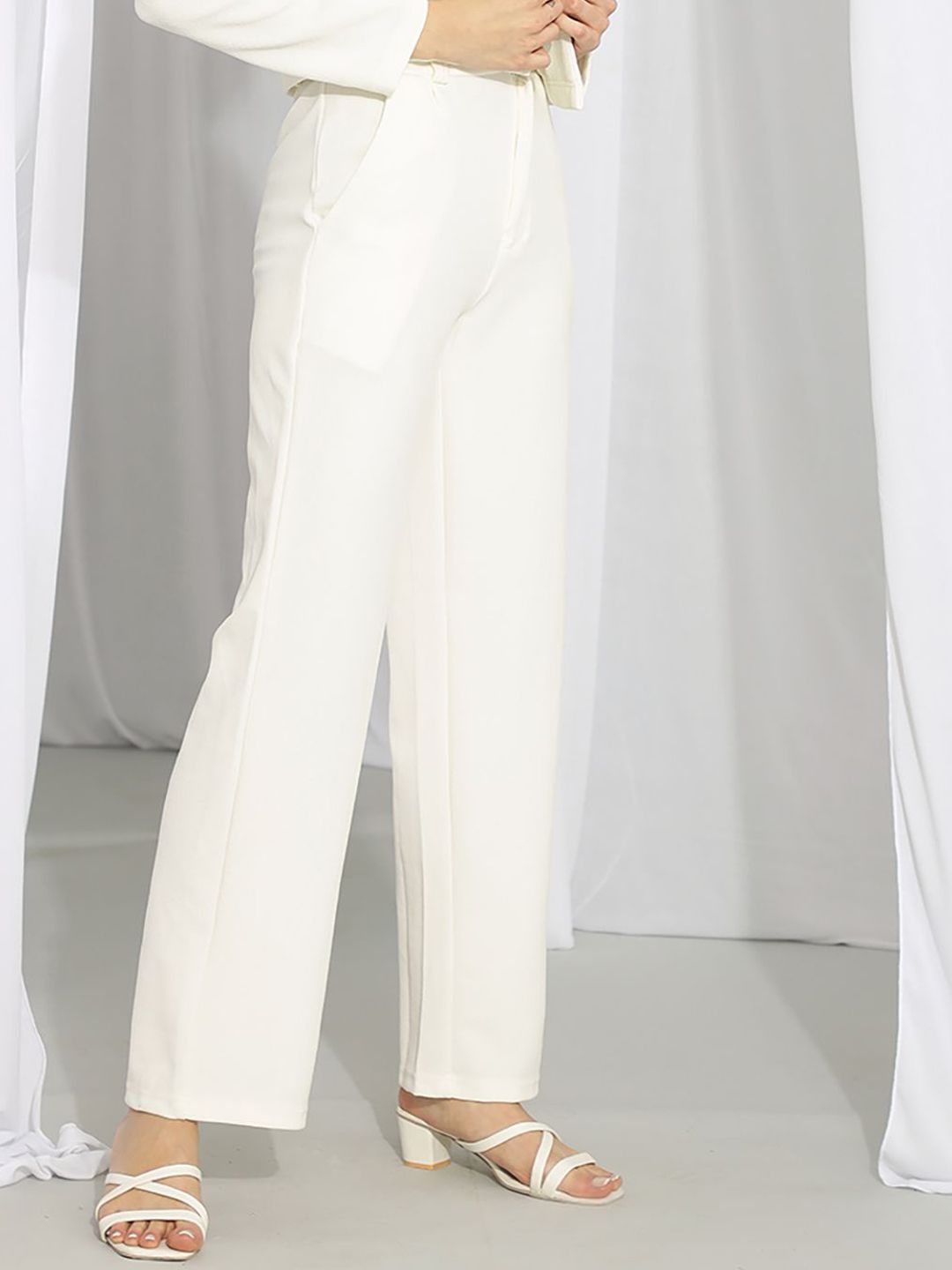 KOTTY BIZwear Women High-Rise Easy Wash Regular Trousers