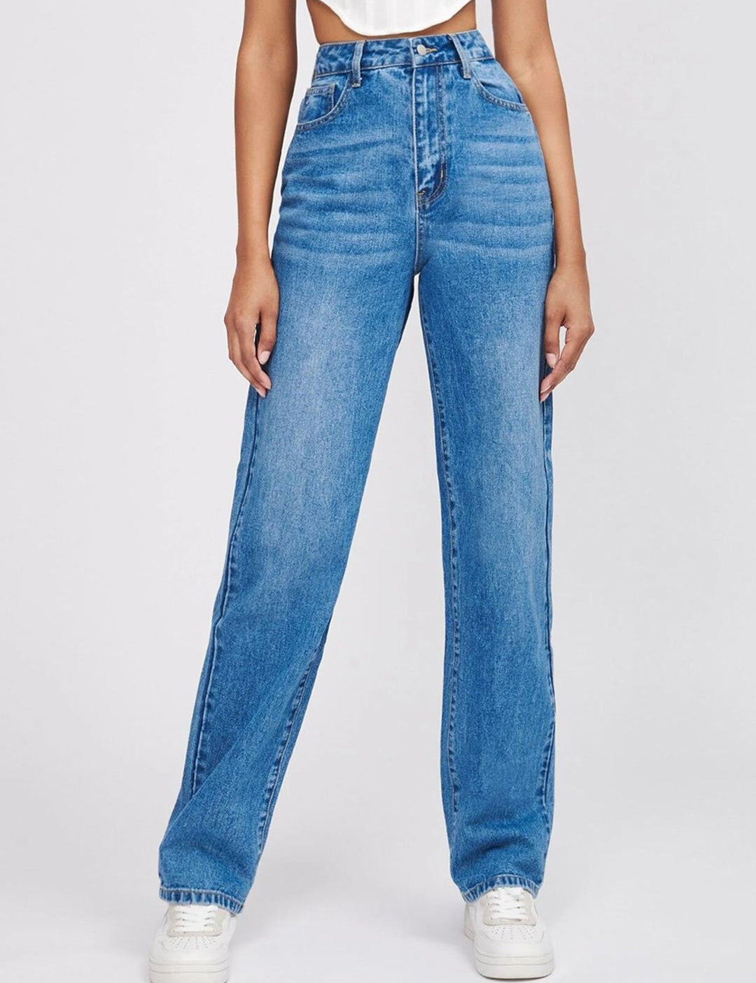 Kotty Women Jean Straight Fit Heavy Fade High-Rise Stretchable Jeans