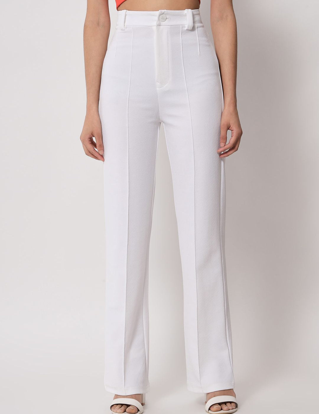 KOTTY BIZwear Women Relaxed Straight Leg Straight Fit High-Rise Easy Wash Trousers