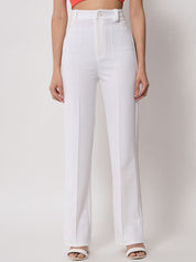 KOTTY BIZwear Women Relaxed Straight Leg Straight Fit High-Rise Easy Wash Trousers