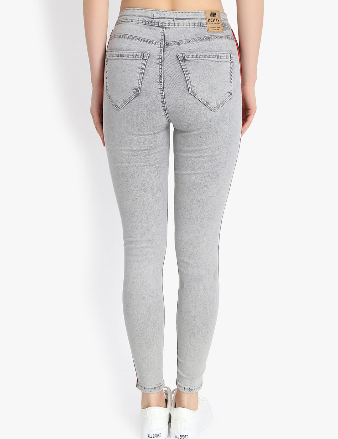Kotty Women Grey Skinny Fit High-Rise Clean Look Jeans