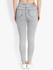 Kotty Women Grey Skinny Fit High-Rise Clean Look Jeans