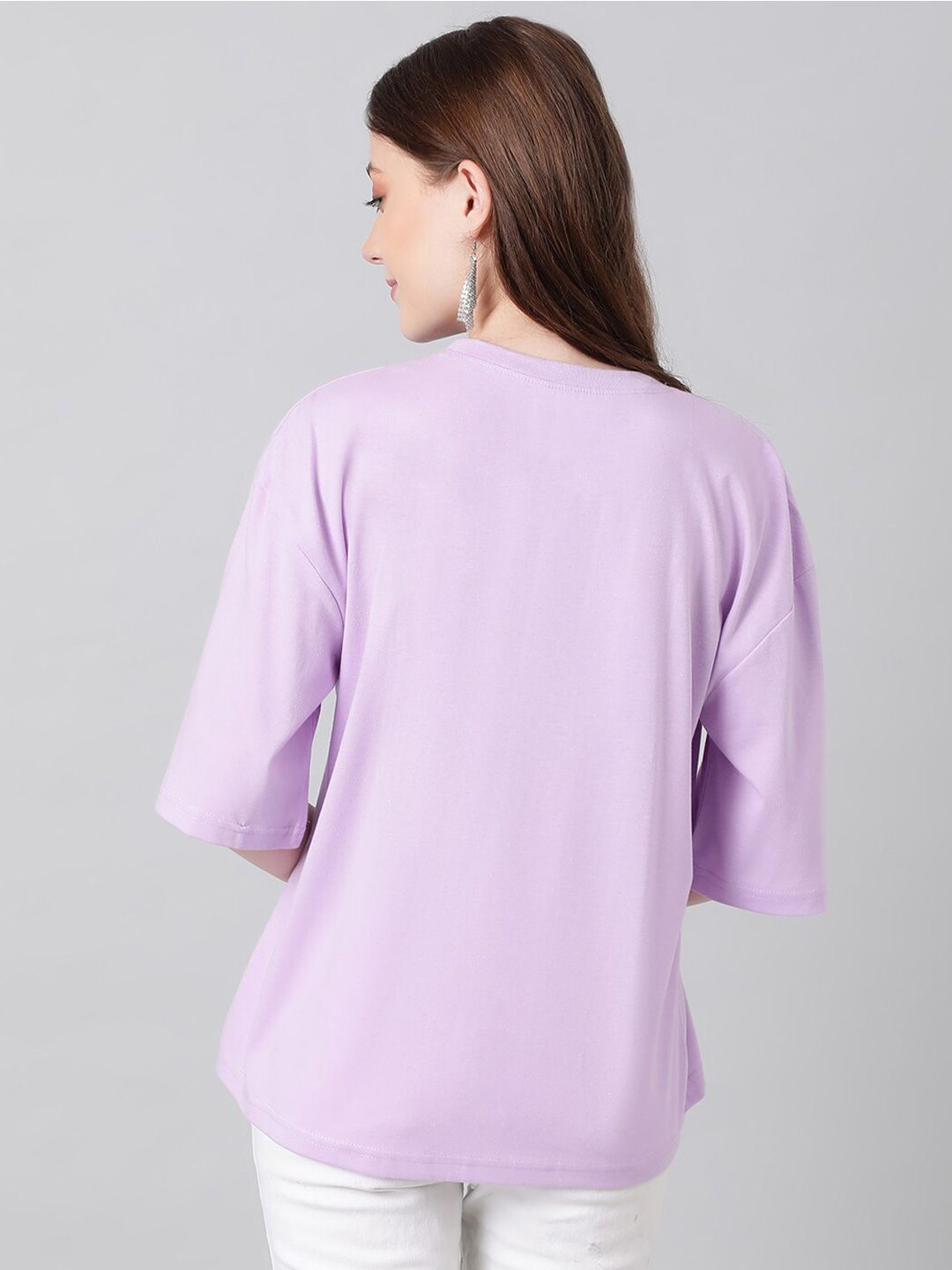 KOTTY Basics Basics Round Neck Drop-Shoulder Sleeves Oversized T-shirt