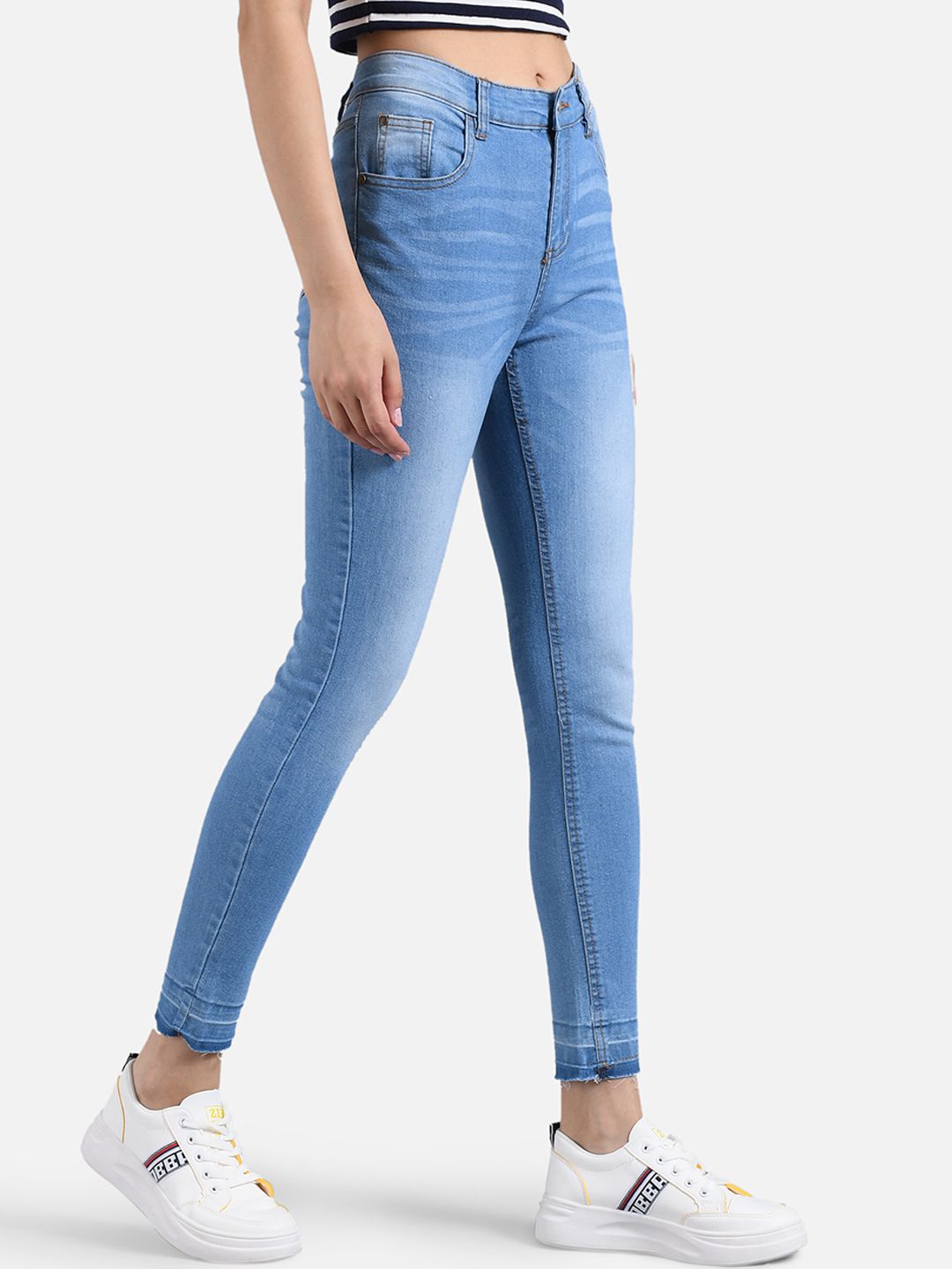 Kotty Women Blue Skinny Fit High-Rise Clean Look Jeans