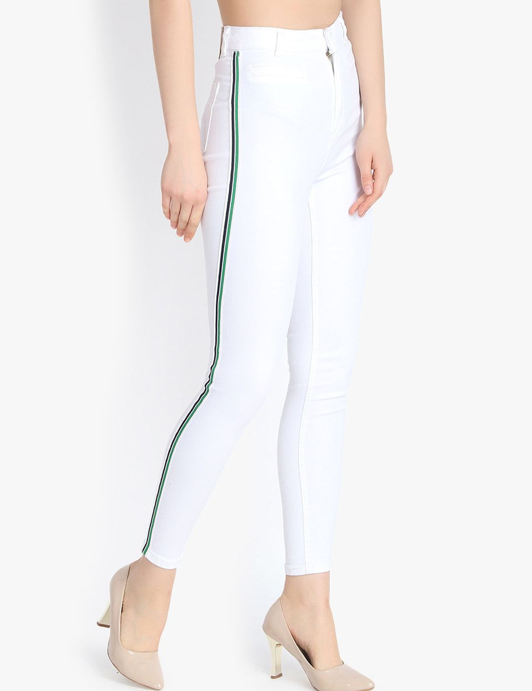 Kotty Women White Skinny Fit High-Rise Clean Look Jeans