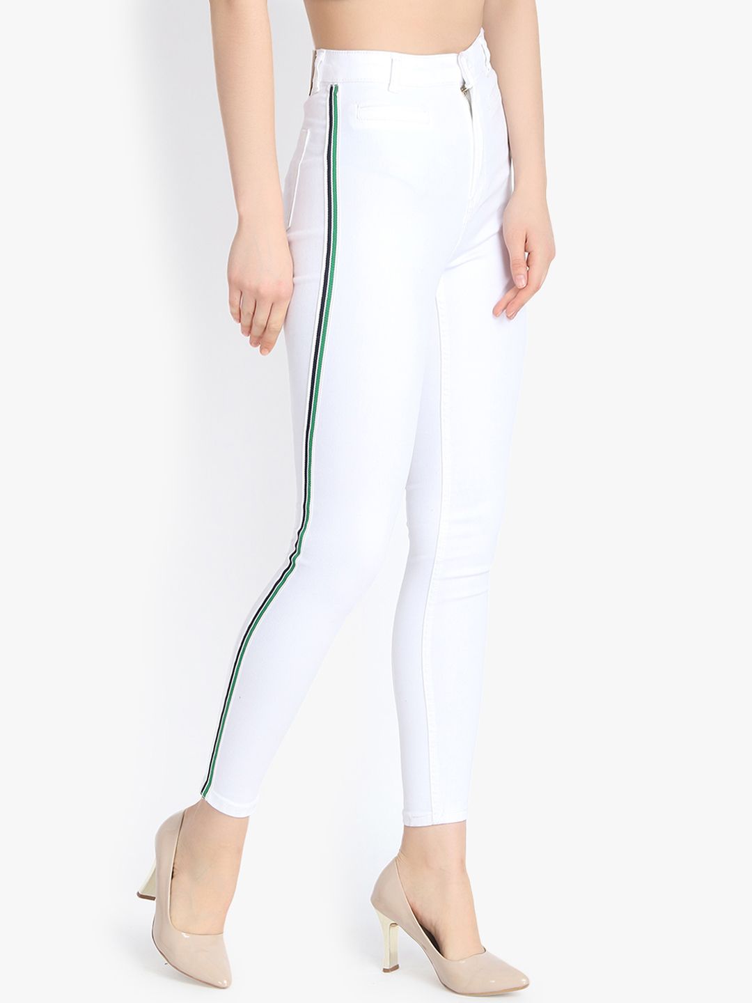 Kotty Women White Skinny Fit High-Rise Clean Look Jeans