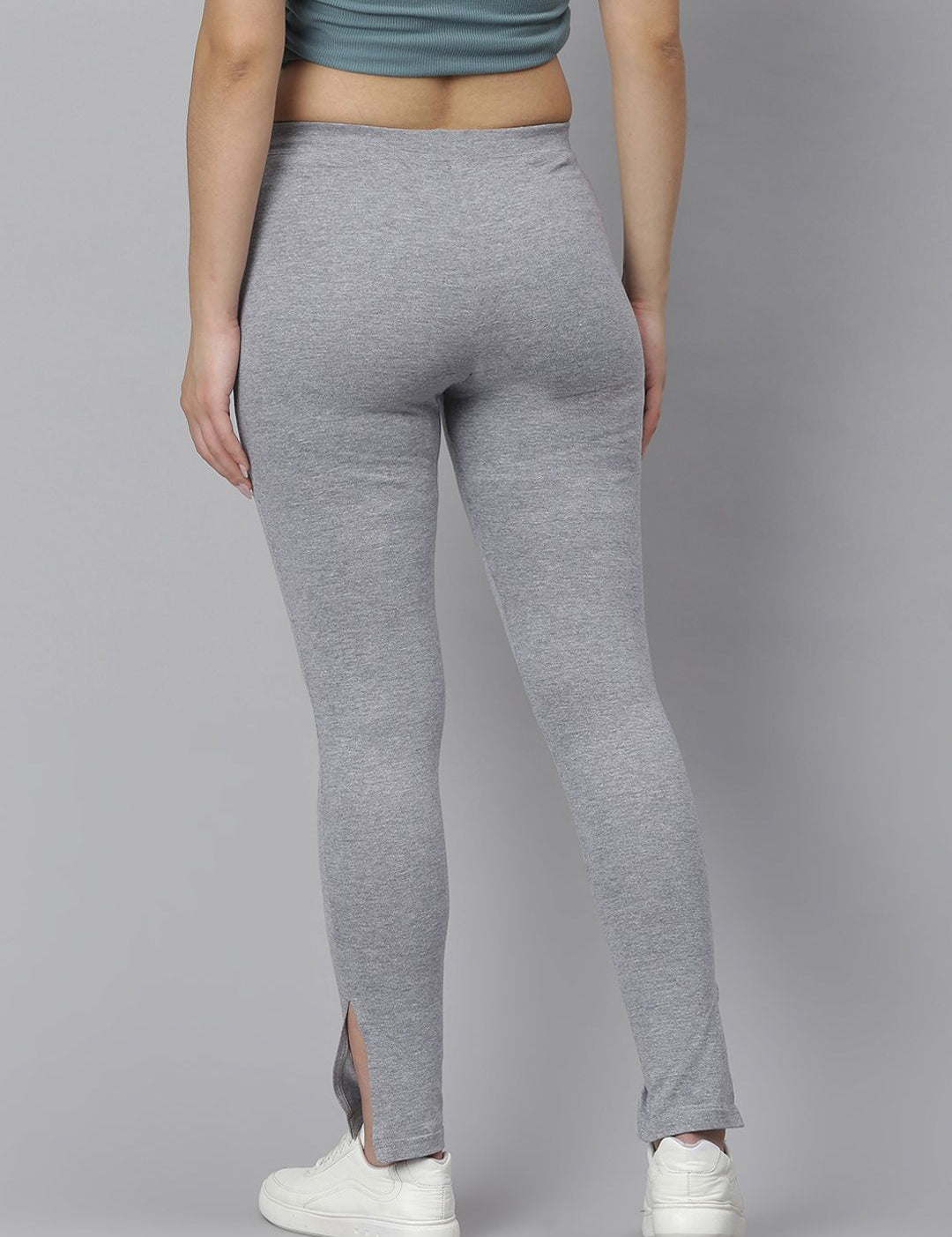 Kotty Women Grey Solid Straight-Fit Track Pants