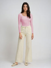 Kotty Women Scoop Neck Long Sleeves Casual Top