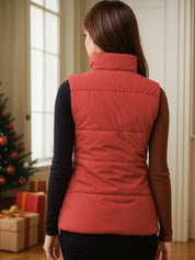 Kotty Women Stand Collar Solid Lightweight Puffer Jacket