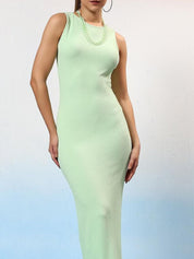 Kotty Women Round Neck Sleeveless Bodycon Dress