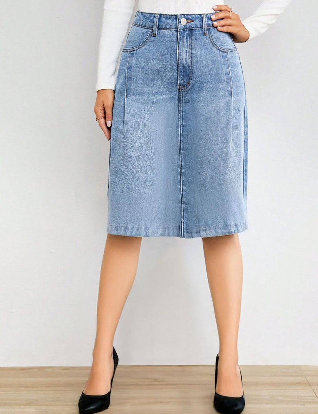 Kotty Women A-Line Above Knee Blue Skirt
