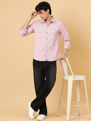 Kotty Men Relaxed Spread Collar Solid Casual Shirt