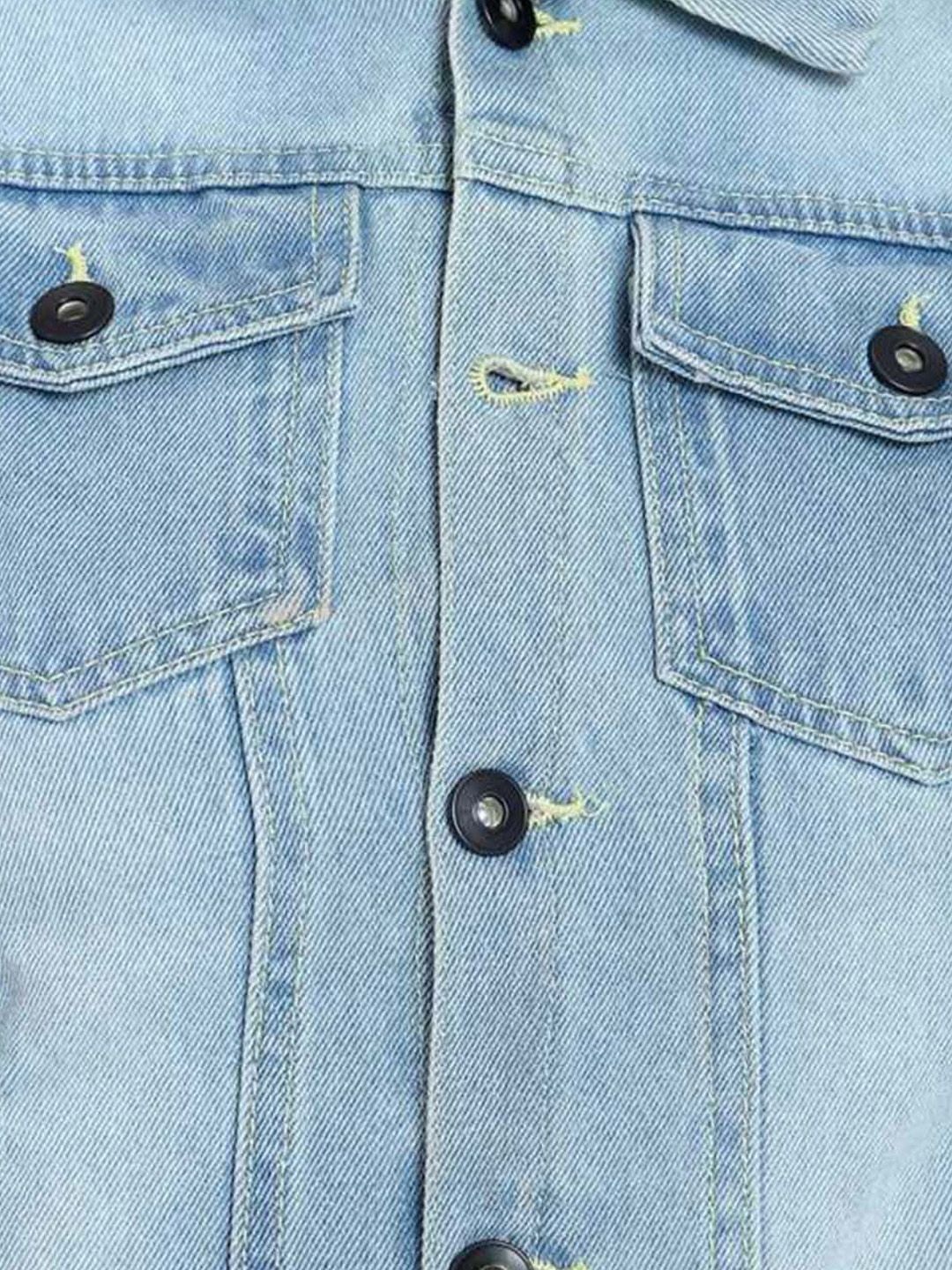 Kotty Women Spread Collar Solid Denim Jacket