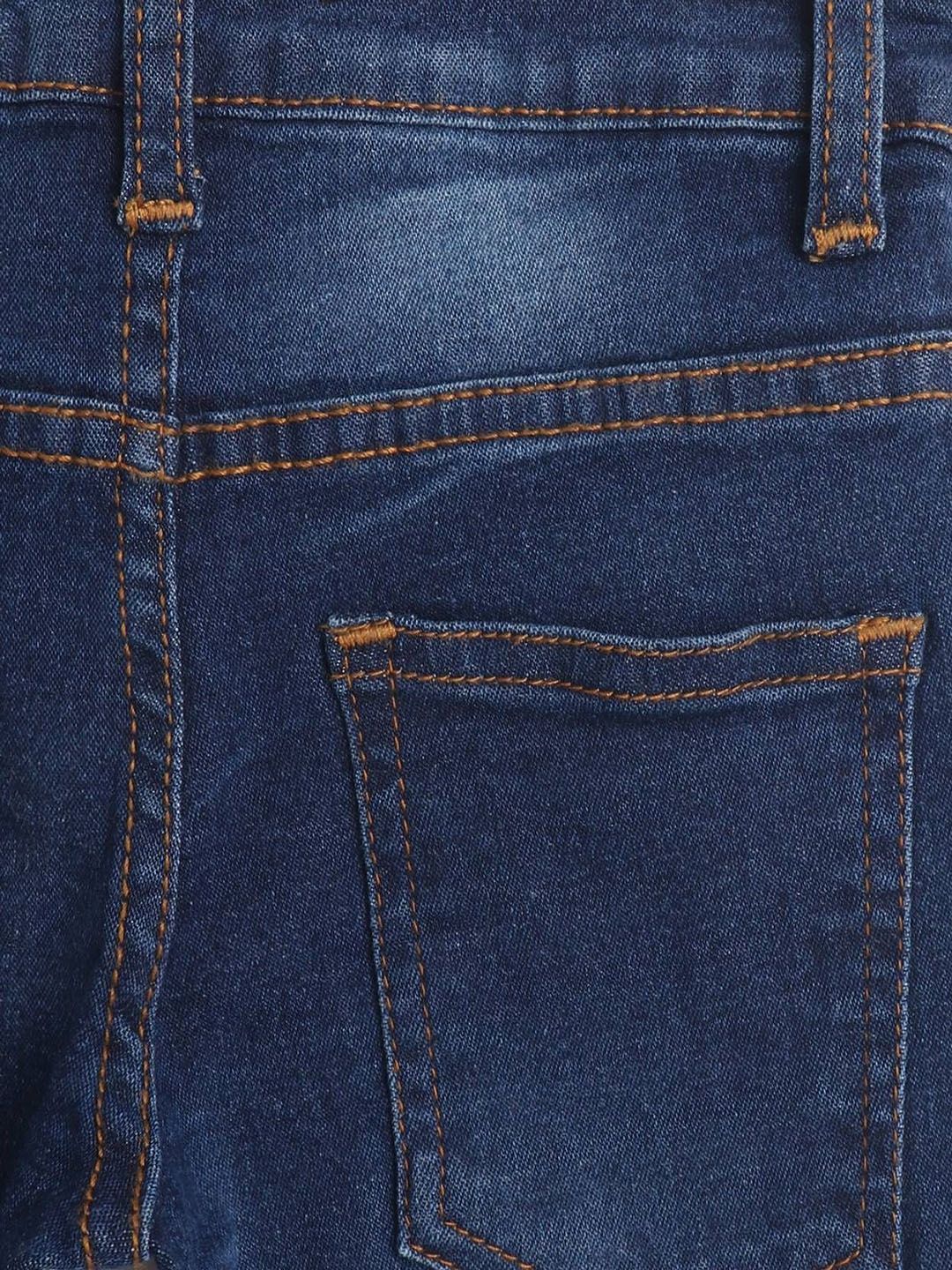 Kotty Girls Bootcut High-Rise Light Fade Stretchable Cotton Jeans With Ankle Slit