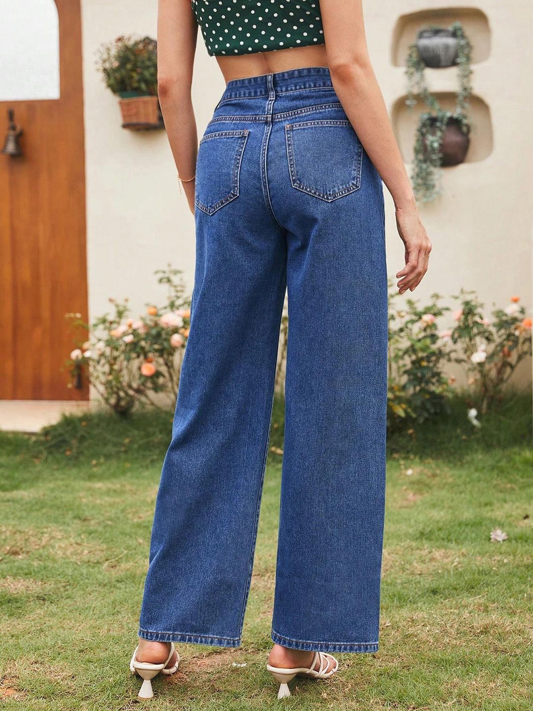 Kotty Women Straight Fit High-Rise Cotton Clean Look Jeans