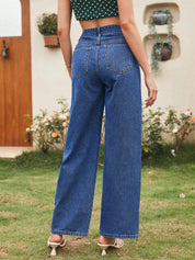 Kotty Women Straight Fit High-Rise Cotton Clean Look Jeans