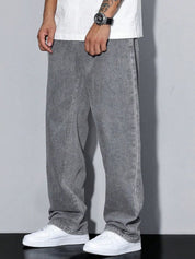 Kotty Men Baggy Mid-Rise Light Fade Stretchable Jeans